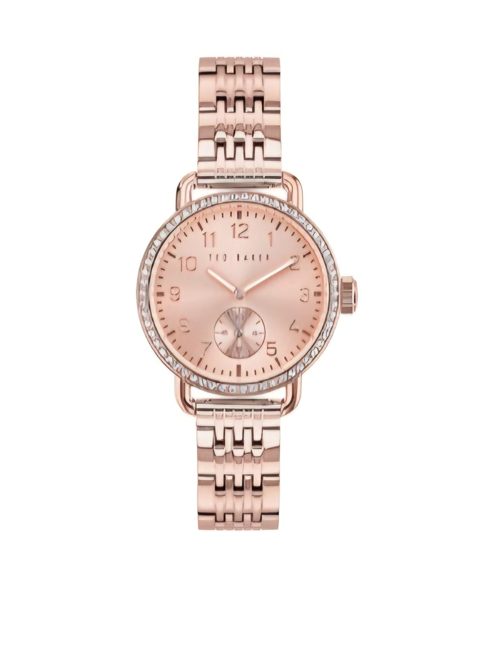 Ted Baker London Rose Gold-Tone Crystal Bezel Women's Bracelet Watch